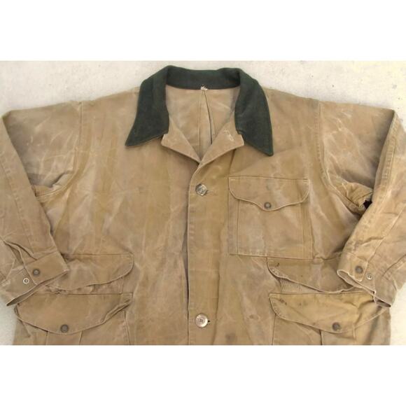 Filson Upland Waxed Tin Cloth Hunting Jacket Coat Men's Sz 48 Style 66 Made USA - Picture 2 of 12